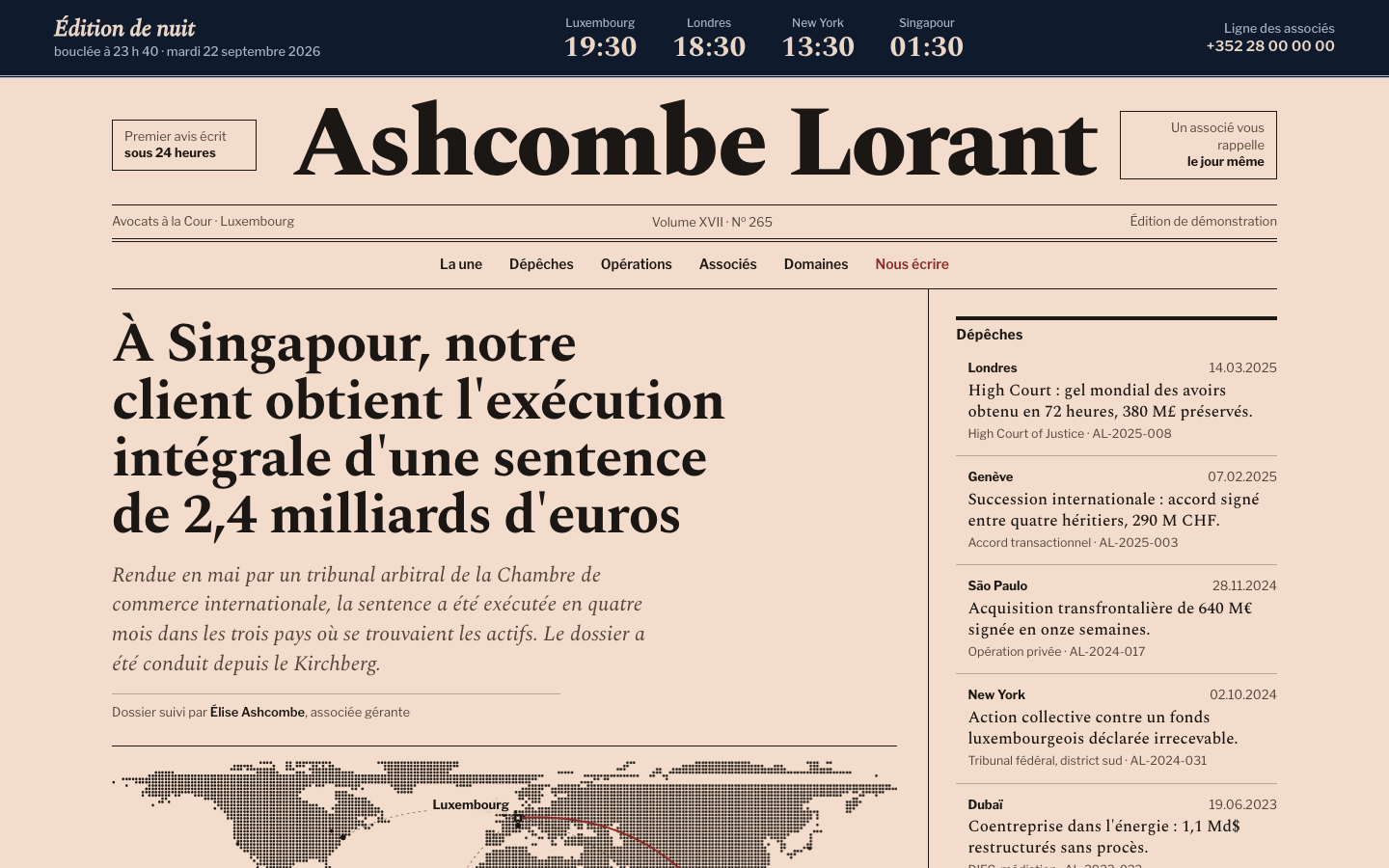 Exemple de site cabinet d'avocats — Ashcombe Lorant