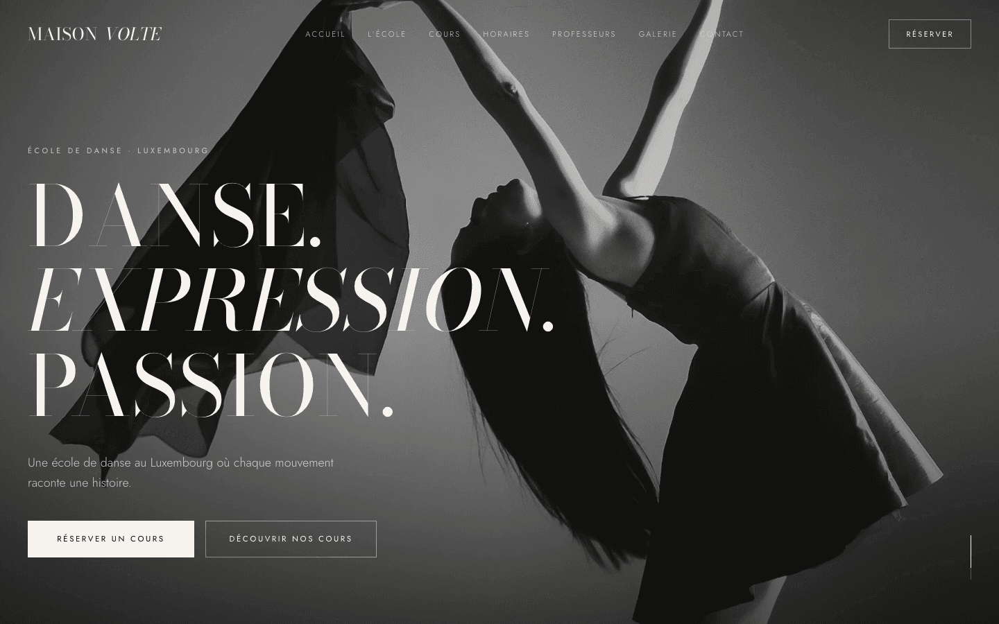 Exemple de site d'école de danse — Maison Volte