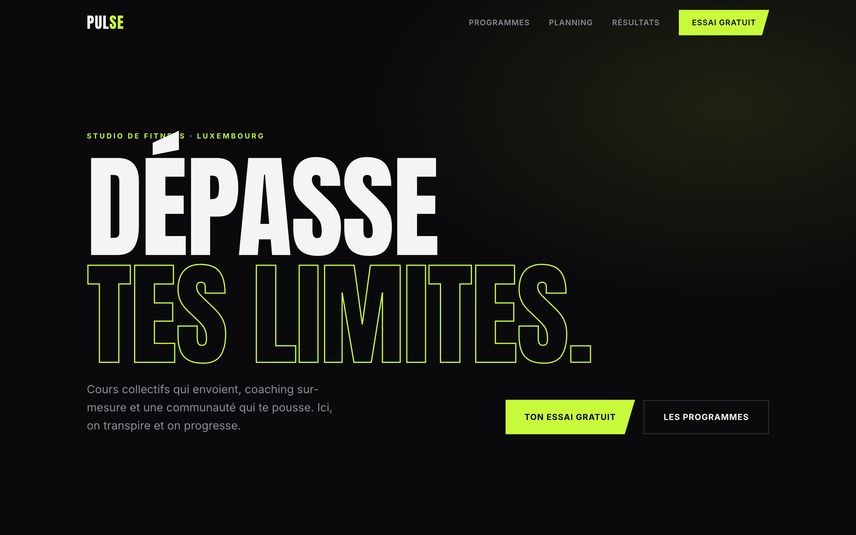 Exemple de site fitness