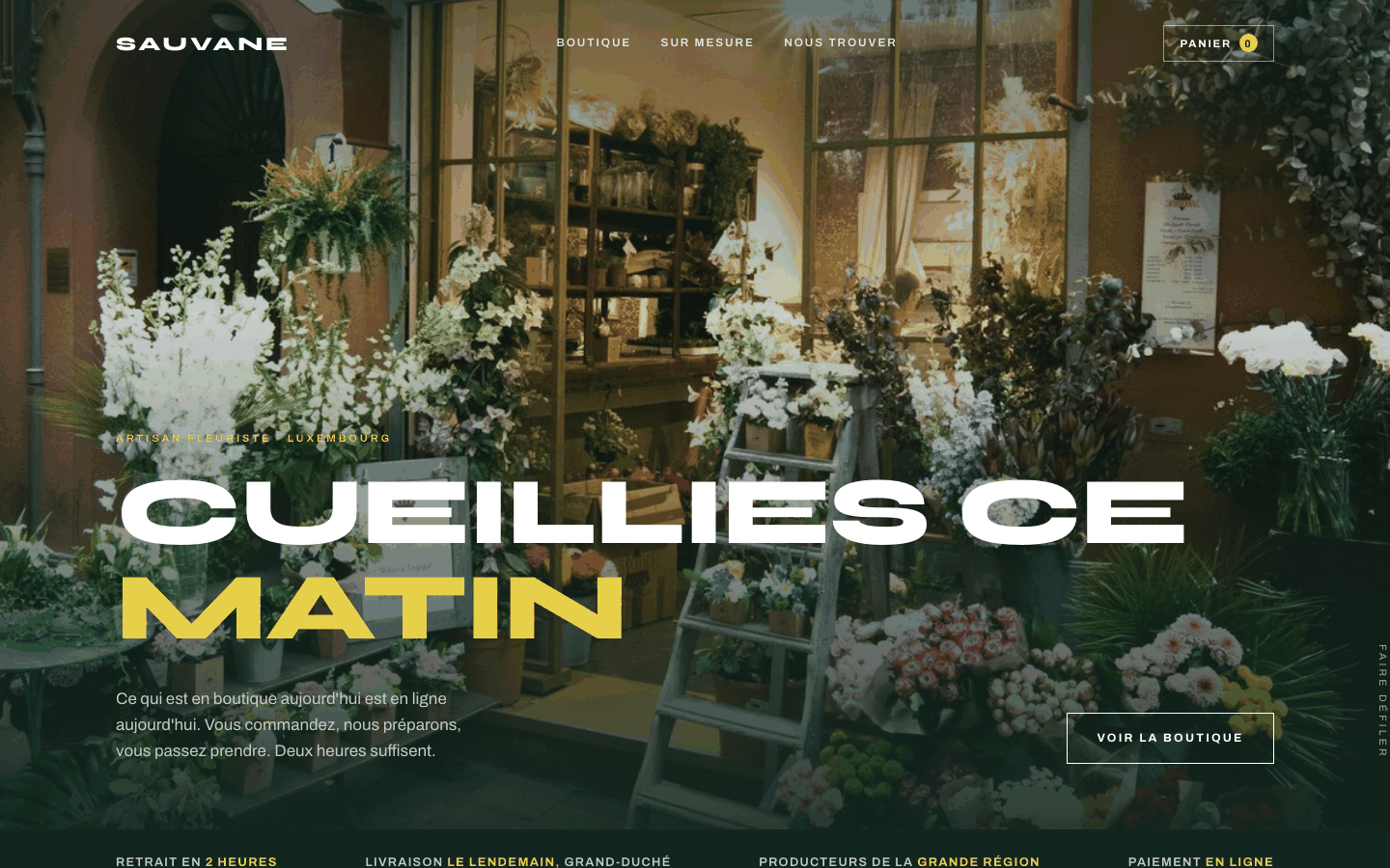 Exemple de site pour fleuriste — Sauvane