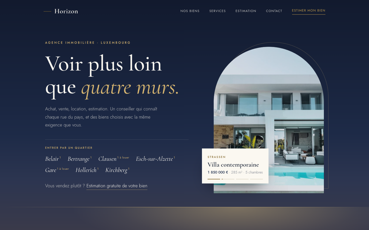 Exemple de site agence immobilière